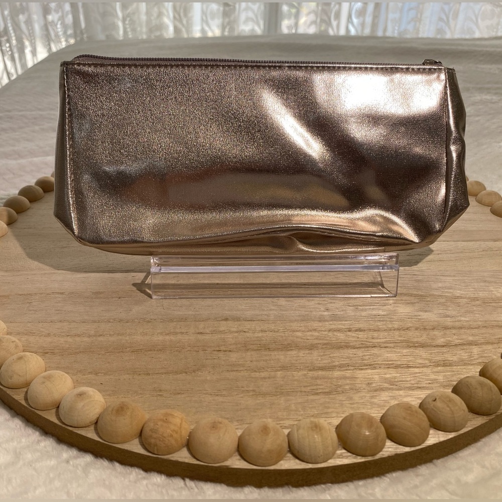 Silver Faux Leather Cosmetics Bag - Picture 2 of 3